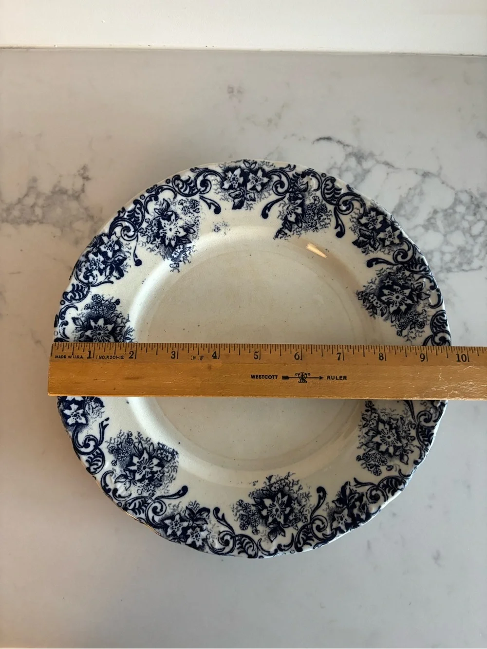 Vintage Cobalt Blue English Transferware Plates - English Ironstone Cottagecore